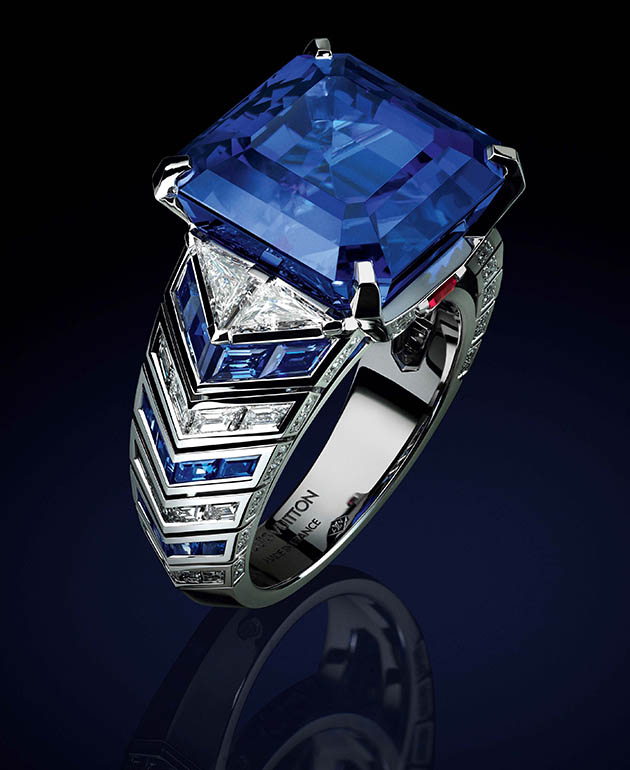 Стильное кольцо «The Arrow» Louis Vuitton с сапфиром и бриллиантами