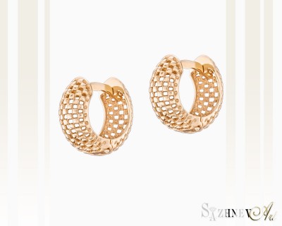 Red Gold Earrings, no stone. Item CH080-c003