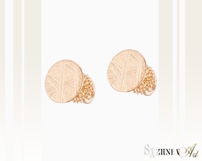 Red Gold Earrings, no stone. Item CH170-c021(2)