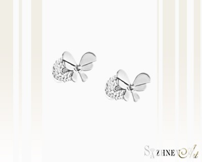 White Gold Earrings, no stone. Item CH207-c032w