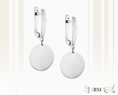 White Gold Earrings, no stone. Item CH199-c057w