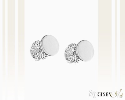 White Gold Earrings, no stone. Item CH204-c068w