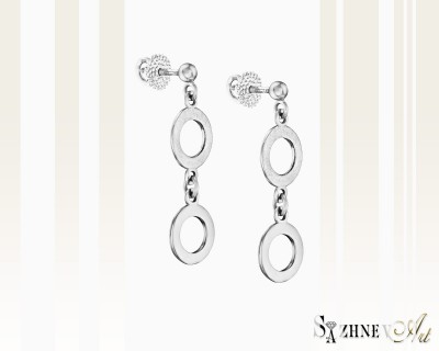 White Gold Earrings, no stone. Item CH196-c194(2w)