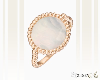 Red Gold and Nacre Pearl Ring, Item CH048-k112