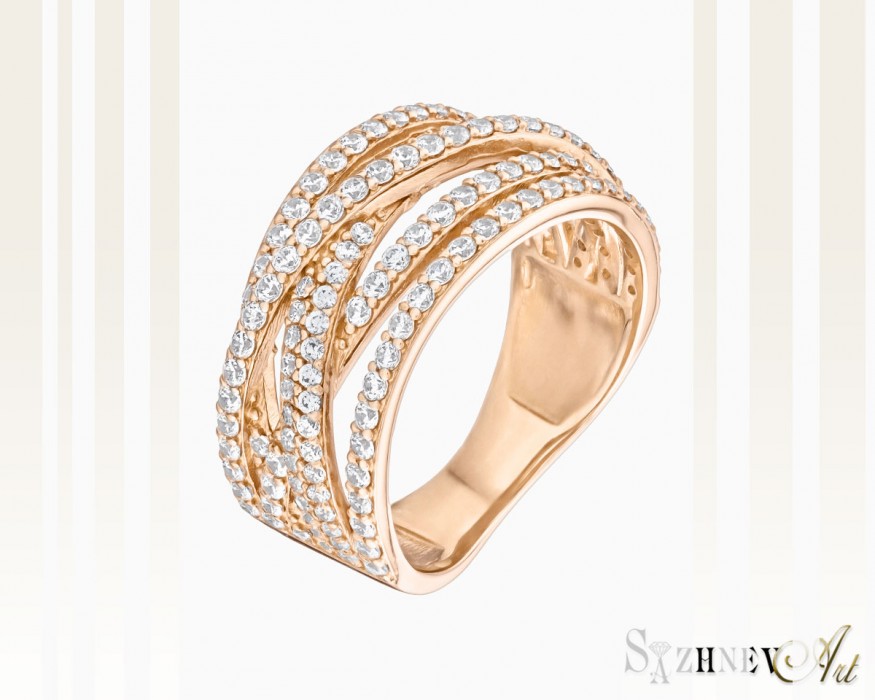 Red Gold Cubic Zirconia Ring, It. CH009-k191