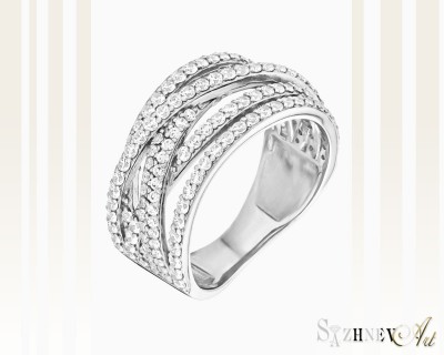 White Gold Cubic Zirconia Ring, Item CH025-k191w