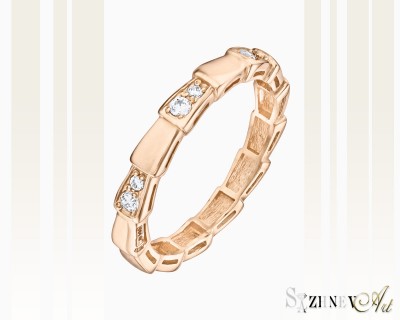 Red Gold Cubic Zirconia Ring, Item CH038-k208