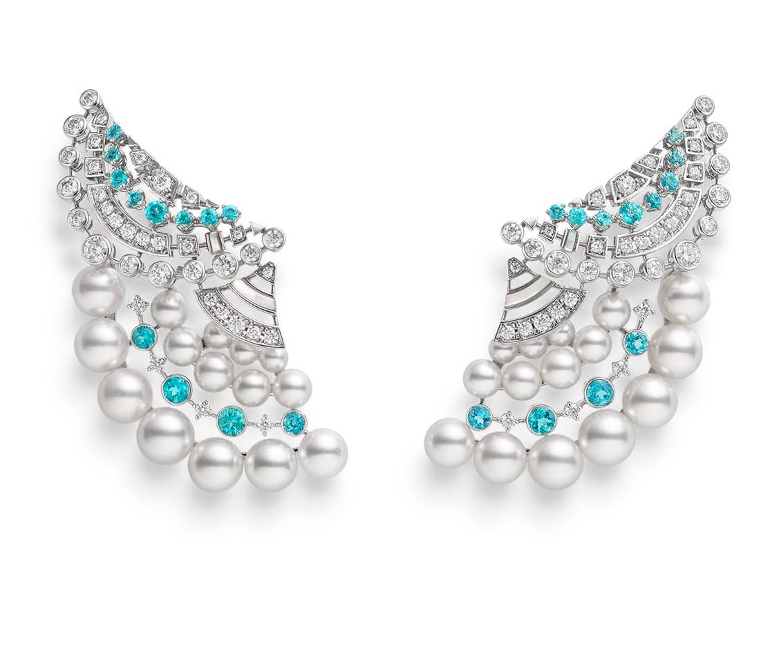 Серьги Mikimoto The Japanese Sense of Beauty стилем seigaiha Серьги Mikimoto The Japanese Sense of Beauty стилем seigaiha