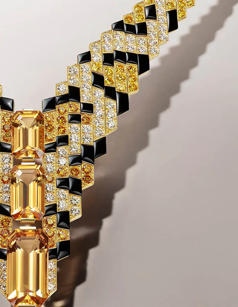 Колье Pixelage от Cartier с топазами, бриллиантами и ониксом