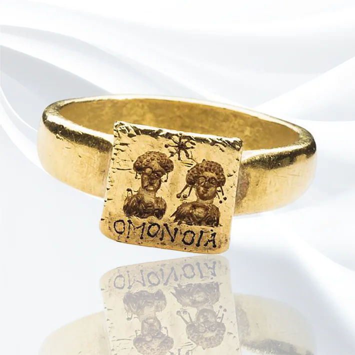 Золота шлюбна (весільна, для заручин) каблучка. Візантія, VI-VII ст.