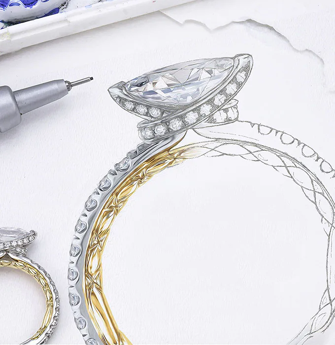 Эксклюзивный дизайн помолвочного кольца
